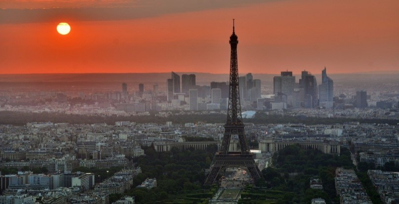 Vista aérea de Paris, na França