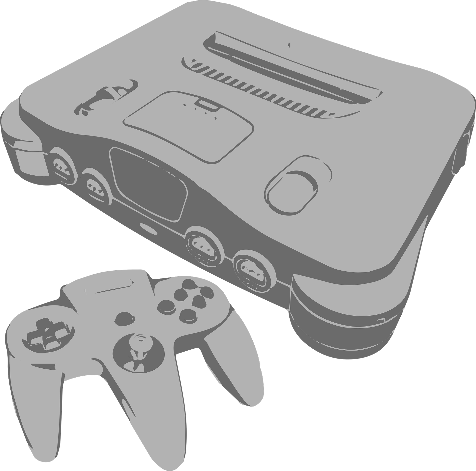 Representação de um console Nintendo 64