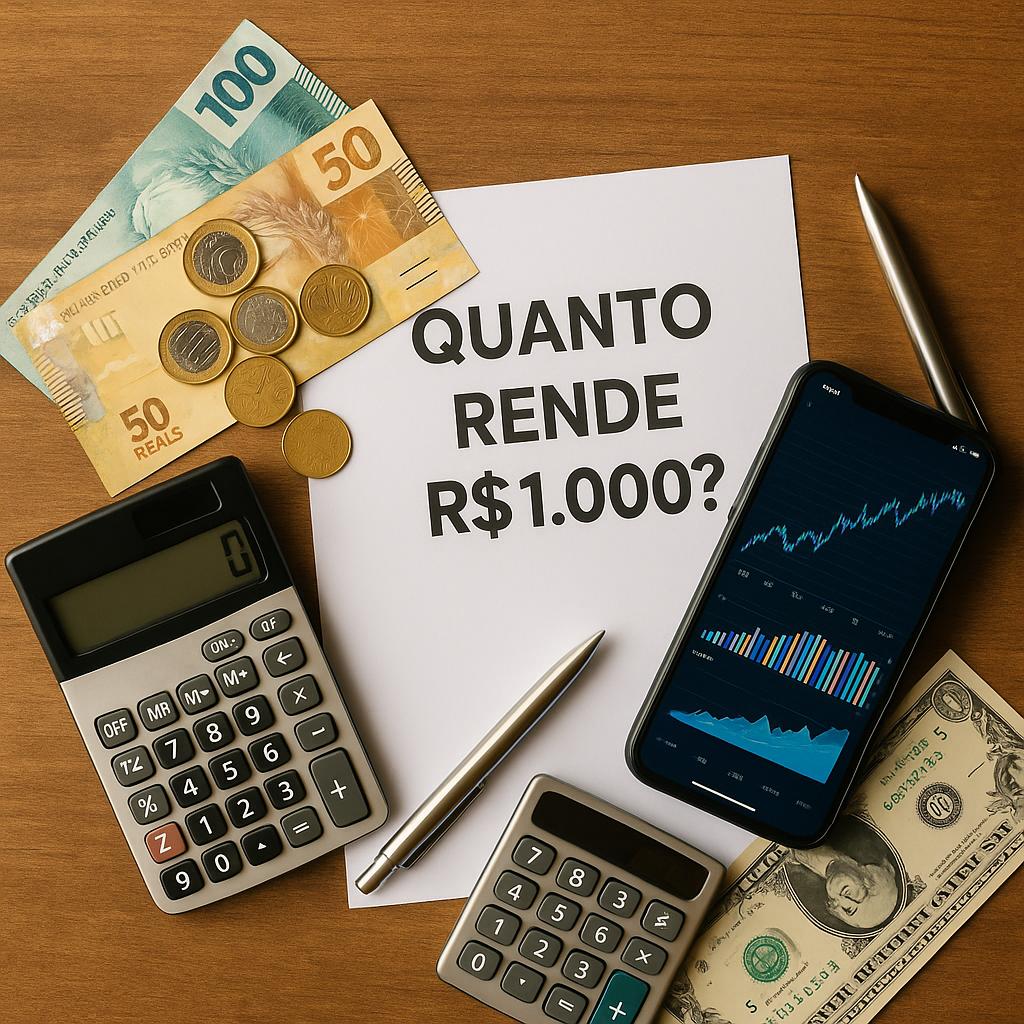 Onde investir R$ 1.000 reais? Veja o rendimento em 5 investimentos populares