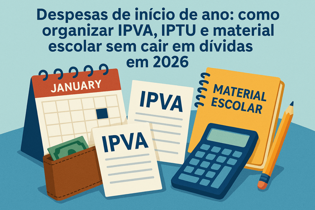 Despesas de início de ano: como organizar IPVA, IPTU e material escolar sem cair em dívidas em 2026 